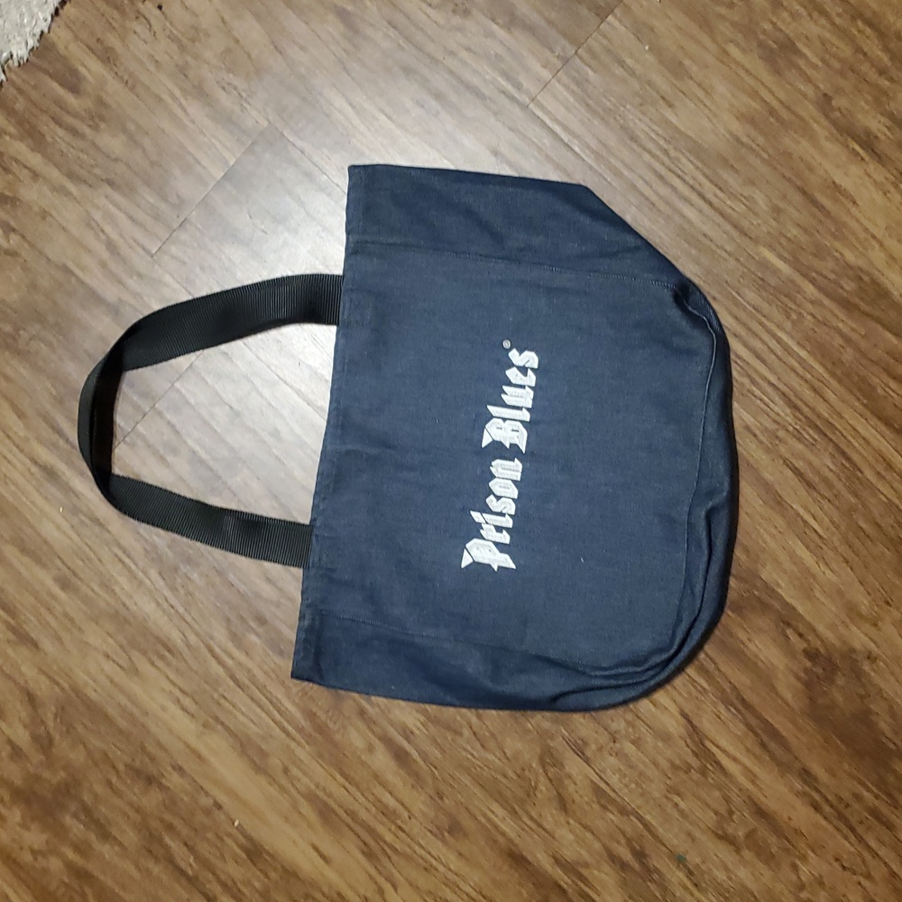 Vintage Prison Blues Graphic Denim Tote Bag